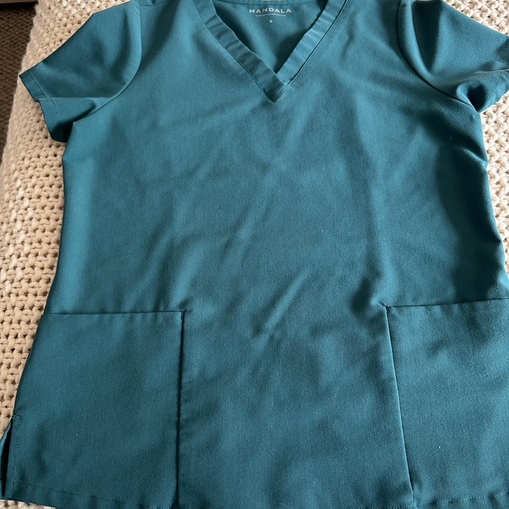 Teal V-Neck Women's scrub set